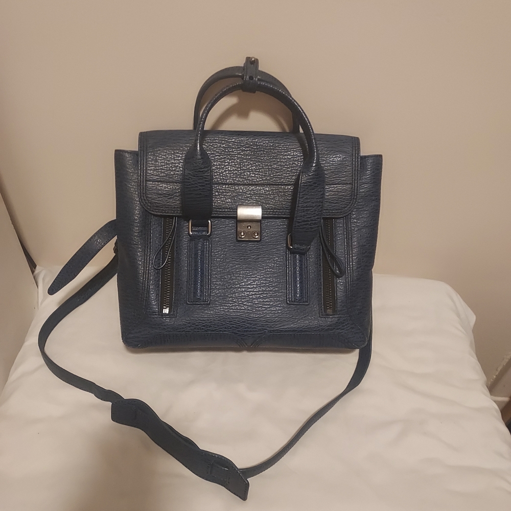 3.1 Phillip Lim Navy Leather Satchel